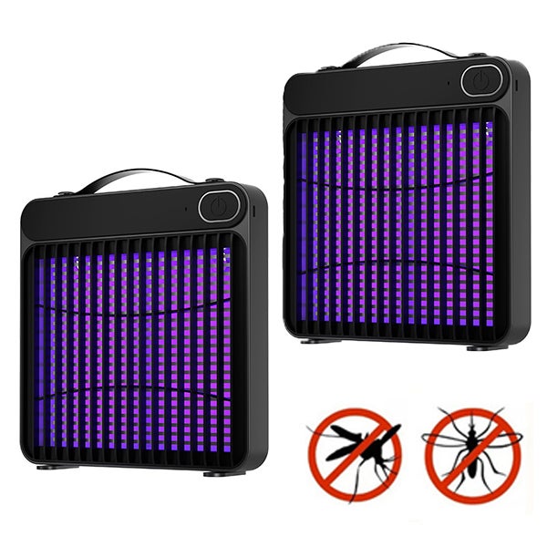 Elektryczny odstraszacz komarów 360° - UV i gorąca lampa LED - przenośny USB - wewnątrz/na zewnątrz - idealny do sypialni, kuchni, na kemping - 2 szt.