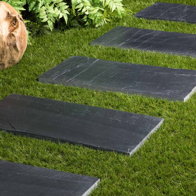 Pas Japonais Ardoise Dalle Rectangulaire 60x30 cm Ep. 2-3 cm (à l'unité) - RO'MA Nature