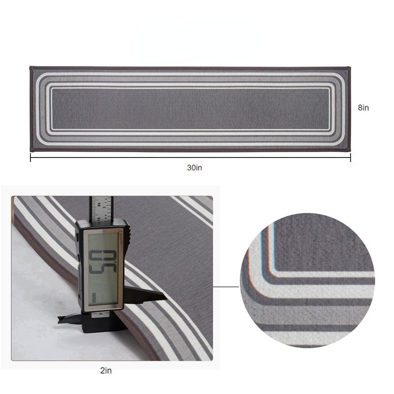 EMMEVI Tapis antidérapant pour Couloir, au mètre, h 67 cm, sur Mesure Moquette absorbante Vert