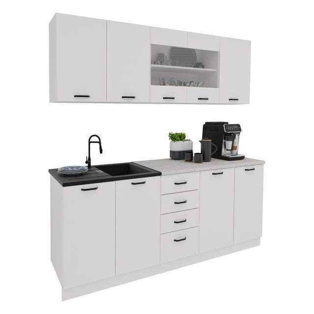 Cuisine Riga haaus, Blanc, L 200 cm