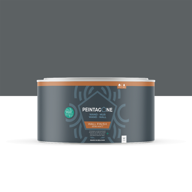 Peinture de finition ultralessivable pour murs int. & ext. - Wall Finish Semi-Matt, 0,5 l, Coal Grey (PE166) -PEINTAGONE