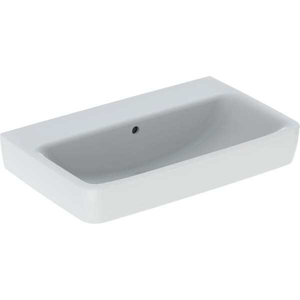 Geberit renova lavabo compacto, sin agujero para grifo, con rebosadero, 650x400mm, 501.716.00.1, color: blanco mate