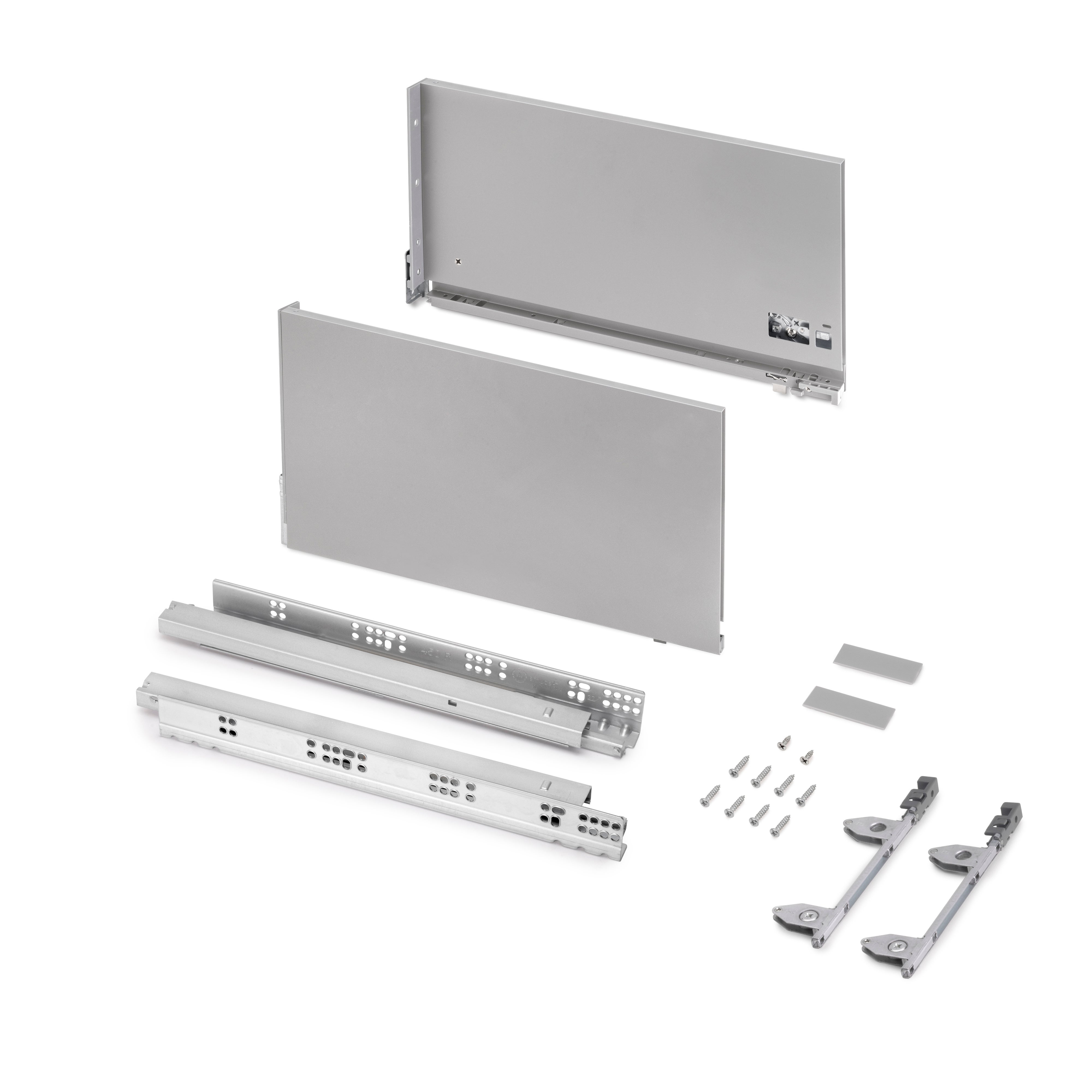 Emuca Szuflada zewnętrzna Vertex 3D 60 kg, wysokość 242 mm, głębokość 450 mm, Stal, Malowane aluminium