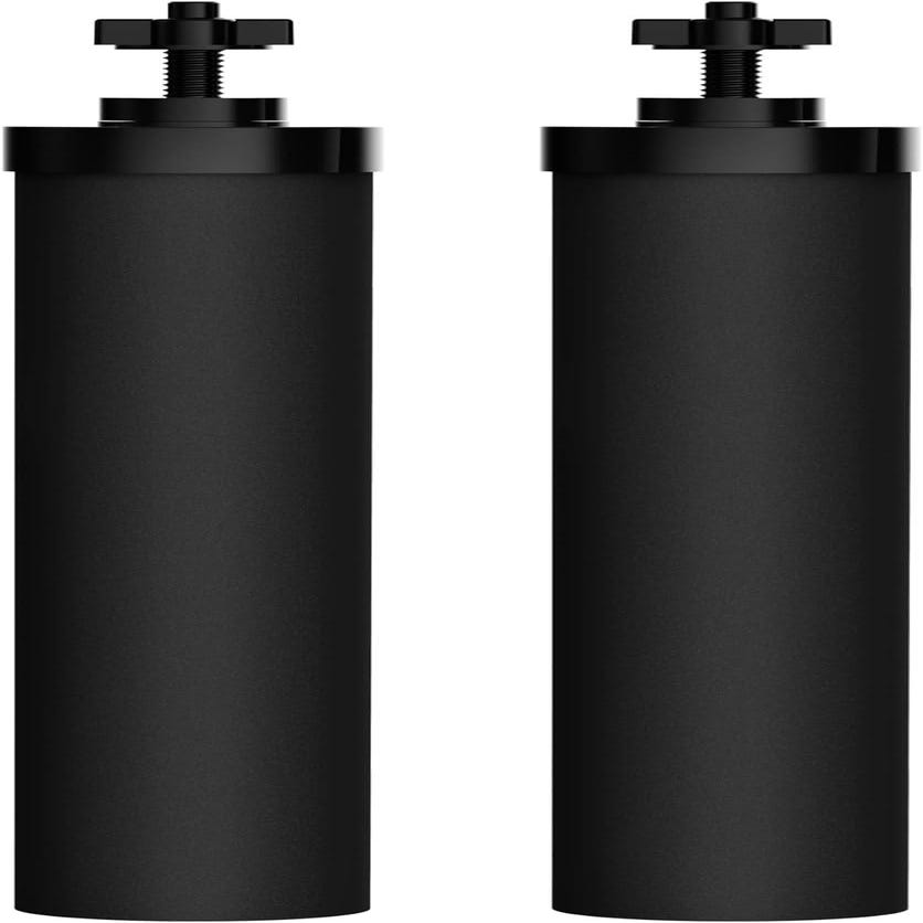 4 Filtri Acqua Di Ricambio Per Berkey - Elementi Purificazione Neri BB9-2