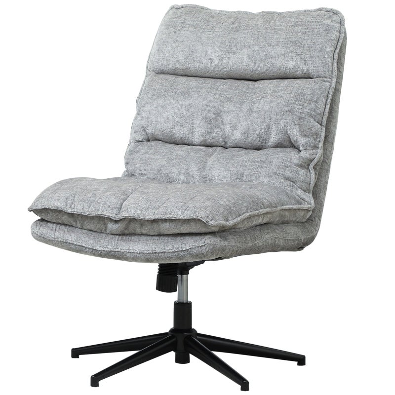 Sedia Da Studio E Ufficio Girevole In Ciniglia Traspirante, Senza Braccioli, Con Ruote E Altezza Regolabile, Telaio In Acciaio, Portata 110 Kg