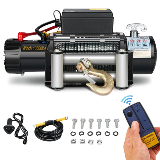 STANEW Treuil Électrique 13500lbs/6075kg 12V, Treuil Électrique avec Télécommande sans fil