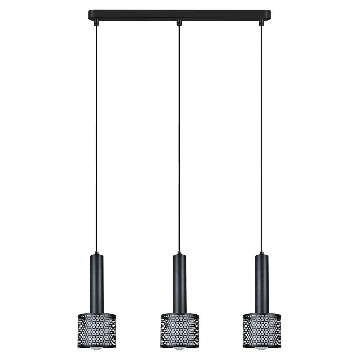 Lampa wisząca AMO czarna 3 x E27 x 15W wym: 150 x 50 x 12 cm Light Prestige