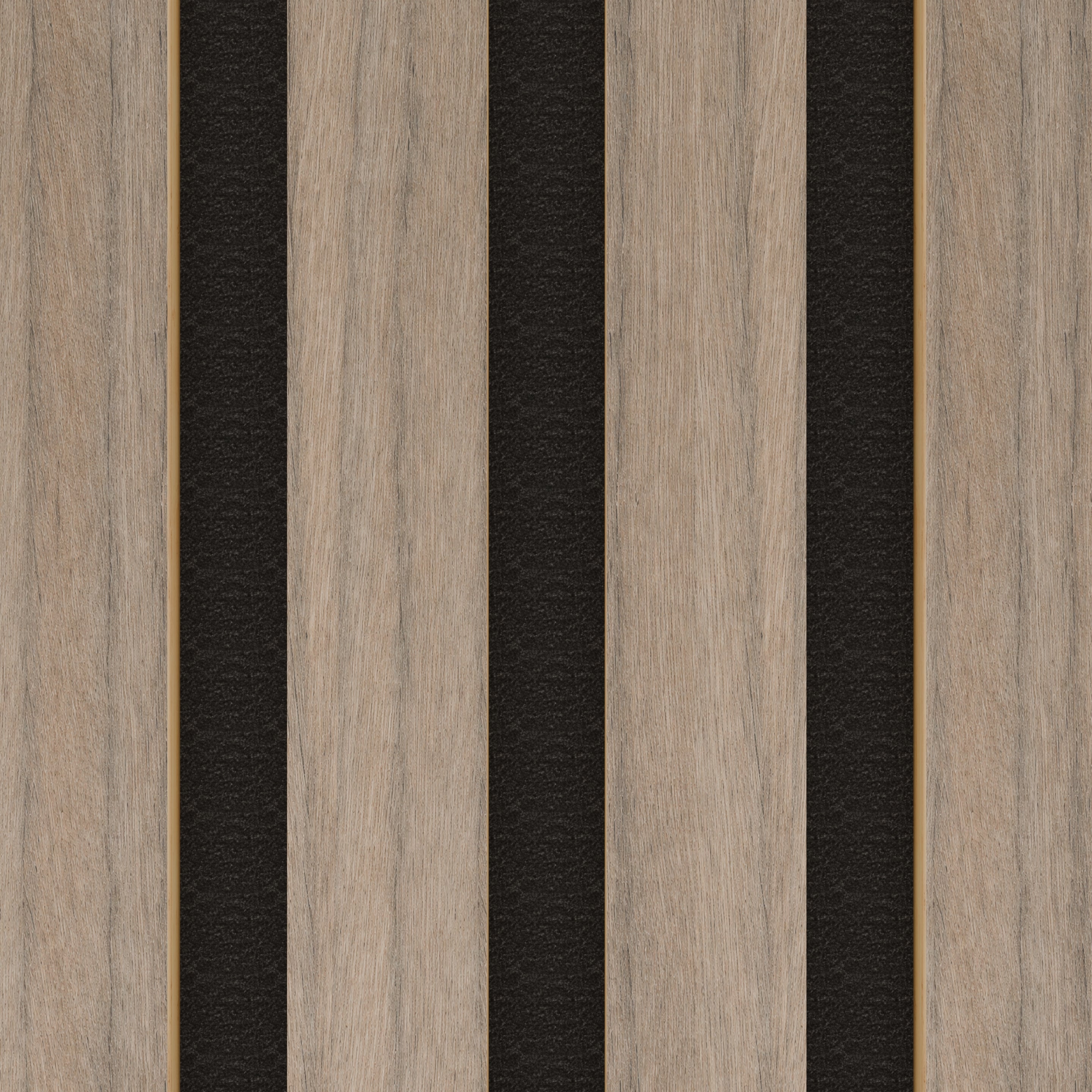 Panneau Acoustique 11mm - Noyer - Feutrine Noire - 240x60cm - Lot de 4 - 2