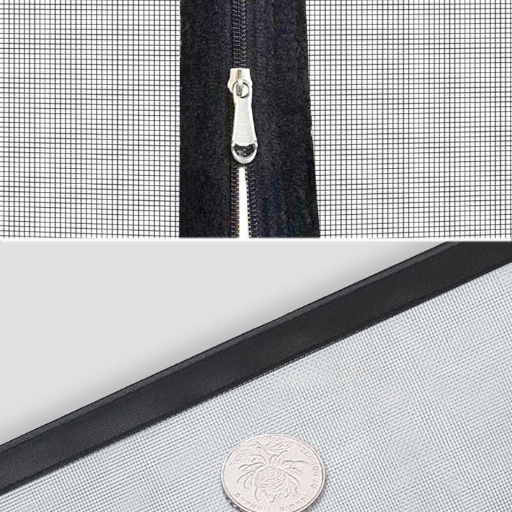 Moustiquaire autocollante pour fenêtre, moustiquaire anti-insectes avec fermeture éclair, maille fine pour fenêtre, 130 x 150 cm, blanc - 4