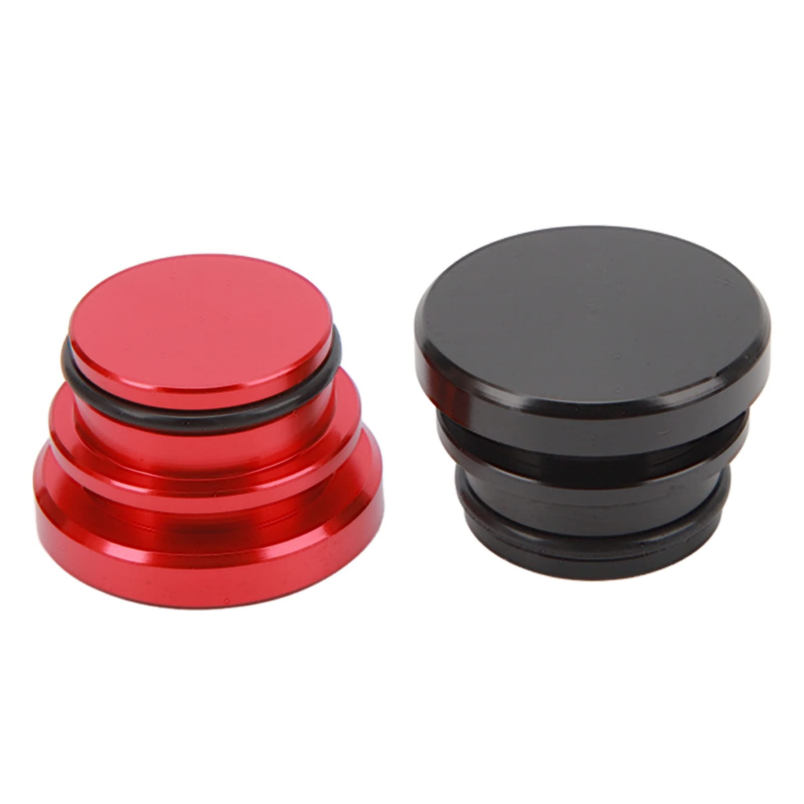 2 Pezzi Copri Spina Accendisigari Auto - Tappo Antipolvere Rosso E Nero In Alluminio Per Presa 12V - 4