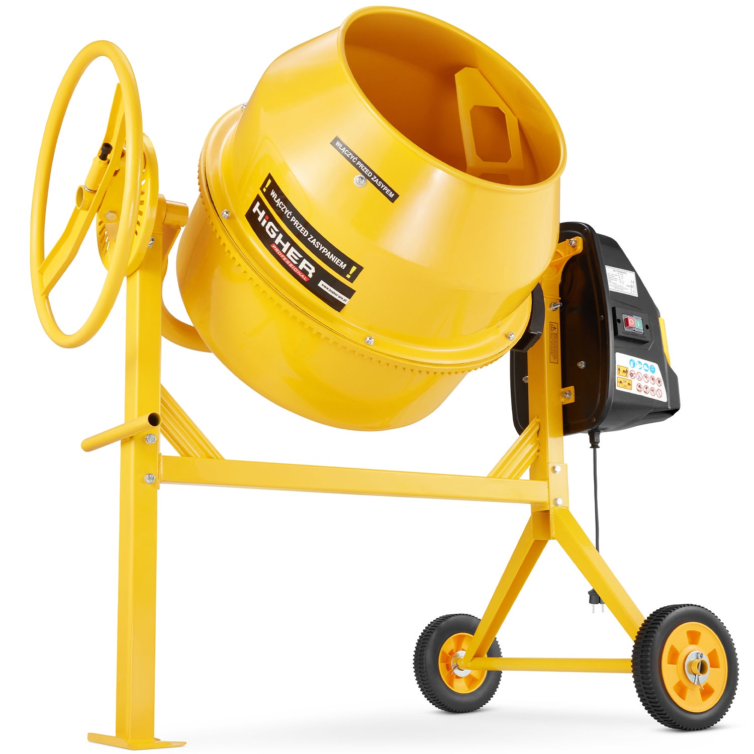 Betoniarka budowlana HIGHER mieszarka 120L 650W 230V żeliwny wieniec
