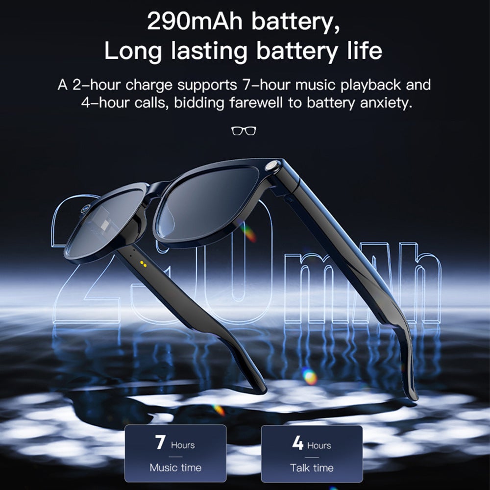Lunettes intelligentes avec caméra 8 MP, enregistrement vidéo, traduction simultanée, appels Bluetooth et assistant IA. - 2