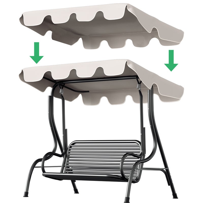 Tetto Ricambio Per Altalena Hollywood 210x145cm - Impermeabile E UV, Colore Antracite - Foto 4