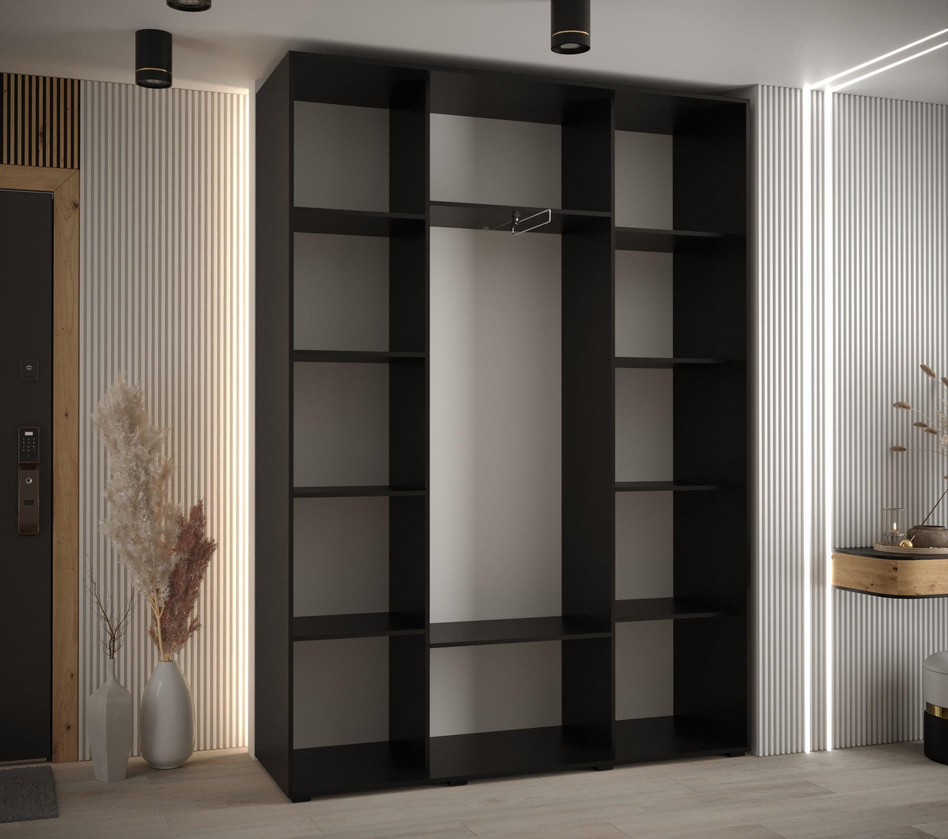 Szafa przesuwna wysoka Davos 12 180 x 45 x 235,2 cm czarny + artisan + u. czarny - Abiks Meble - 3