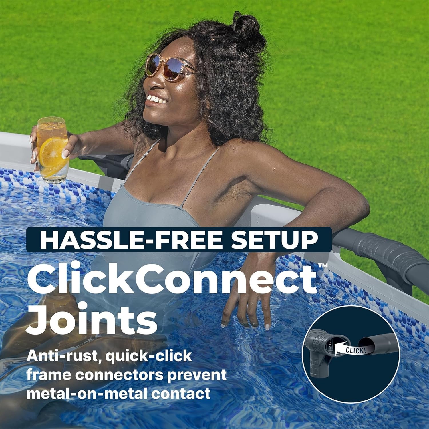 Kit de piscine hors-sol Premium : 427 x 107 cm – Inclut pompe de filtration et cartouche de type I Résistant à la rouille – Capacité de 3 440 gallons - 8