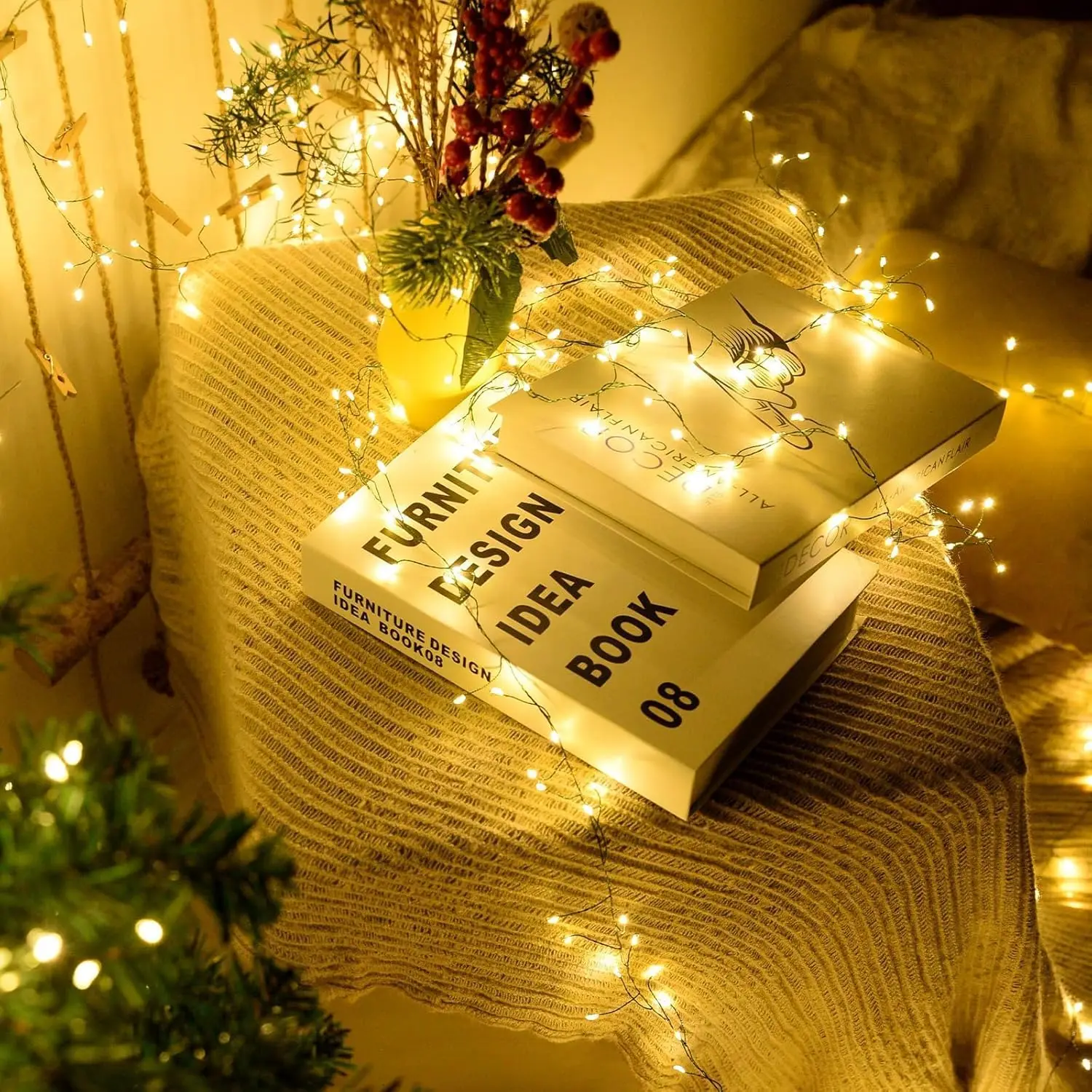 Guirnalda de luces LED navideñas para interior y exterior, 100 m - 3000 LED, Luz decorativa impermeable para árbol de Navidad con control remoto - 7