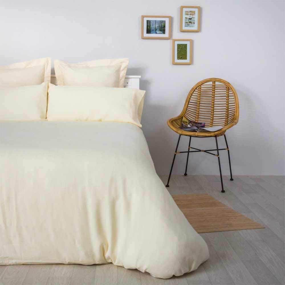 Cotton artean - funda nordica jacquard herringbone beige algodón 100% cama de 150