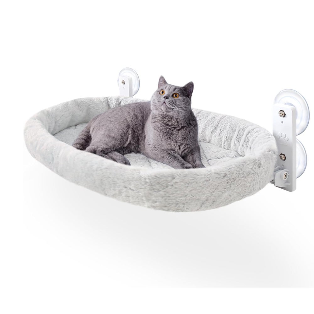 Hamaca para gatos, ideal para ventanas, como cama colgante o cesta. cama plegable grande para gatos, fácil de instalar, incluye alfombrilla. medidas: