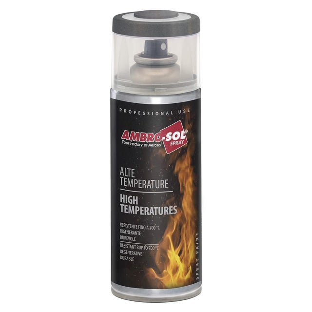 Bombe de peinture - Haute température - Résistance jusqu'à 700C - Gris - 400ml