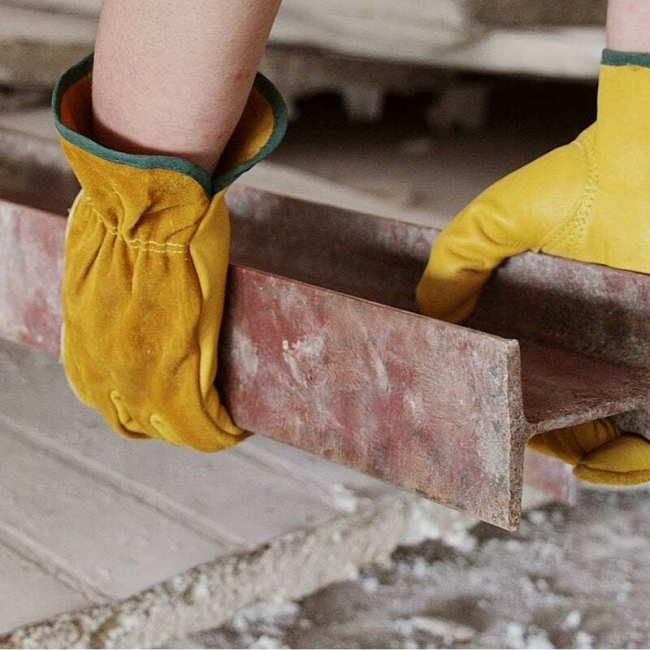 Gants de travail en cuir, 2 paires, résistants à l'eau et durables, pour la construction, le jardinage et la réparation automobile. Disponibles. - 4