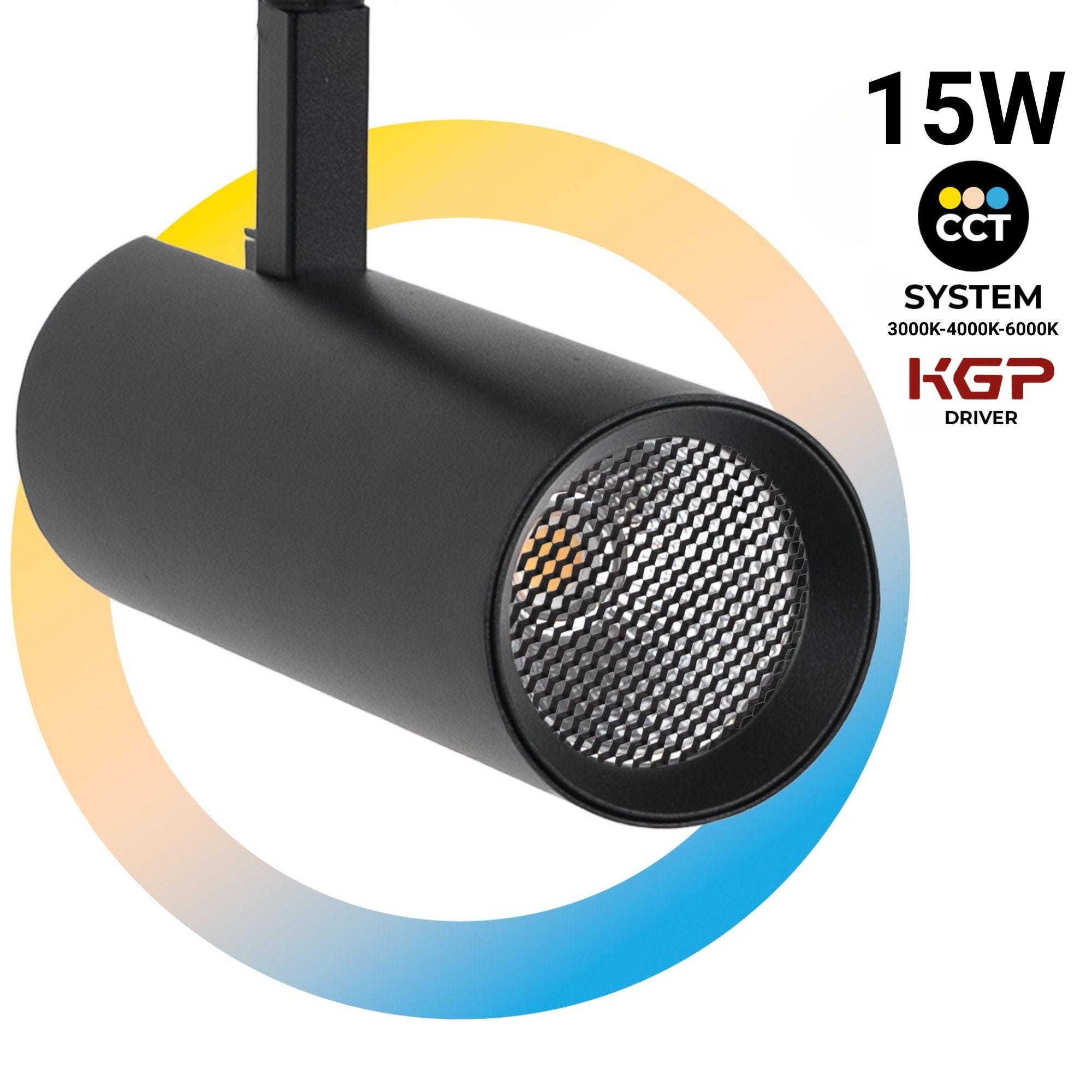 Spot LED sur rail monophasé - CCT - 15W - CRI 90 - Driver KGP | Leroy ...