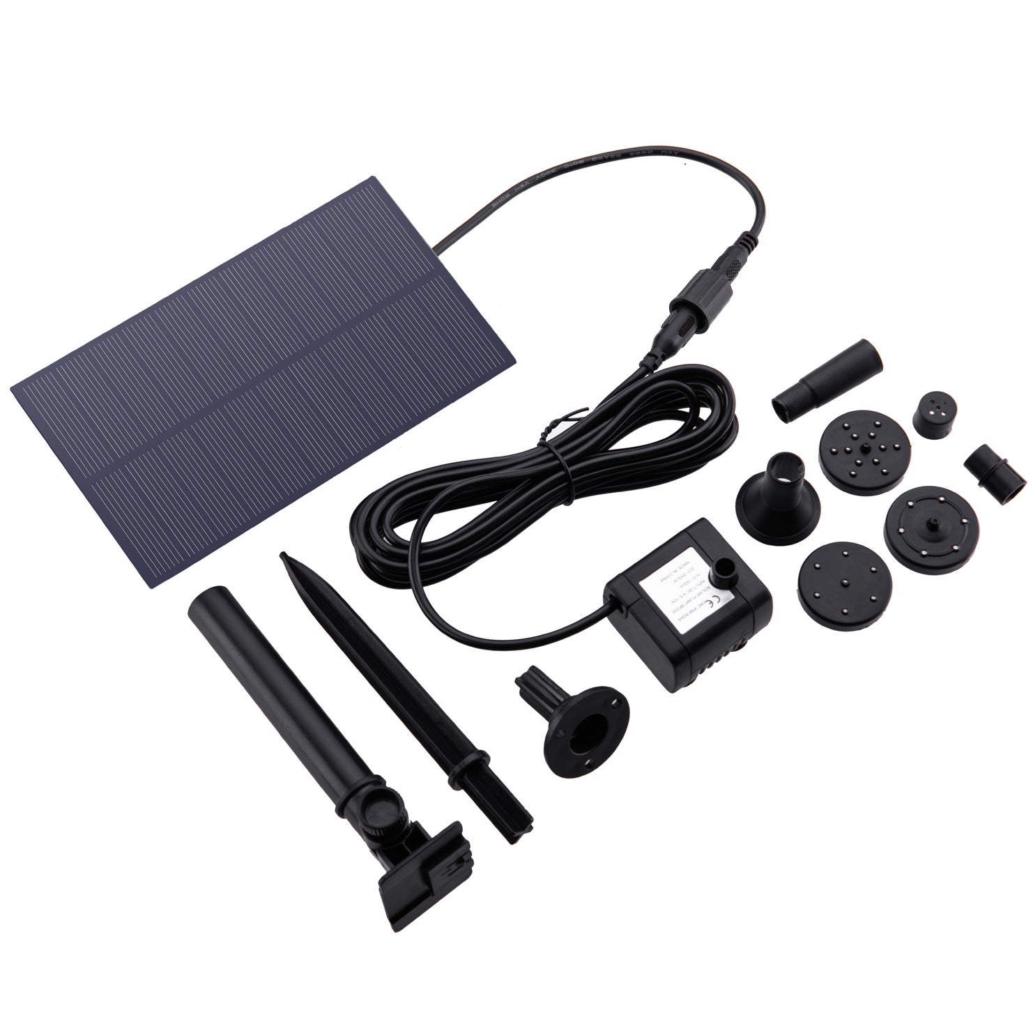 Pompe de fontaine à eau solaire d'extérieur, Kit de pompe de bassin de fontaine solaire avec piquet, pompe à eau de fontaine à énergie solaire, 1.5W - 5