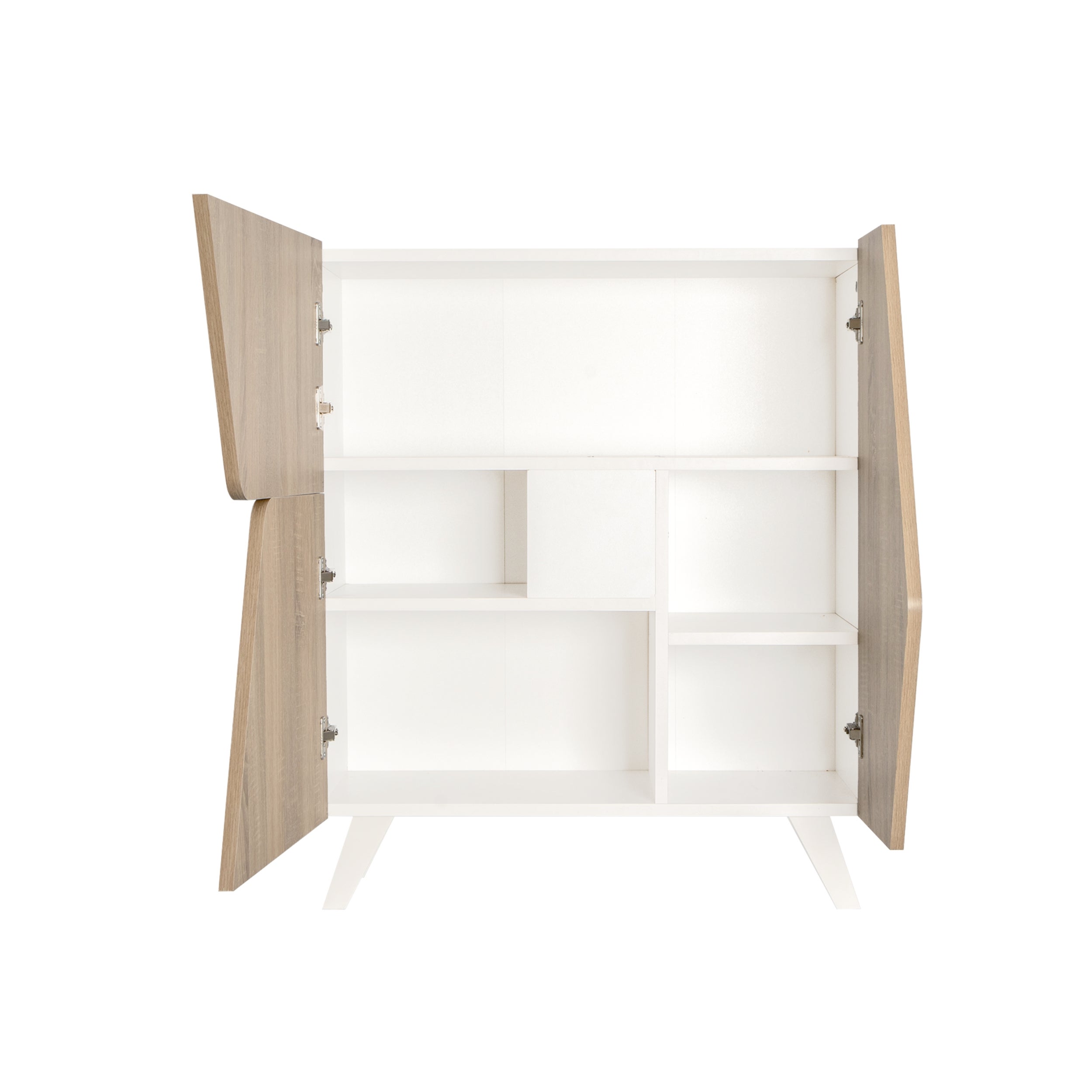 Comoda Móvel Aparador, Móvel Receptor, Aparadores para Sala, Aparador de Entrada Receptor Carvalho e Branco 80 x 94 x 34 cm. Marte - 5