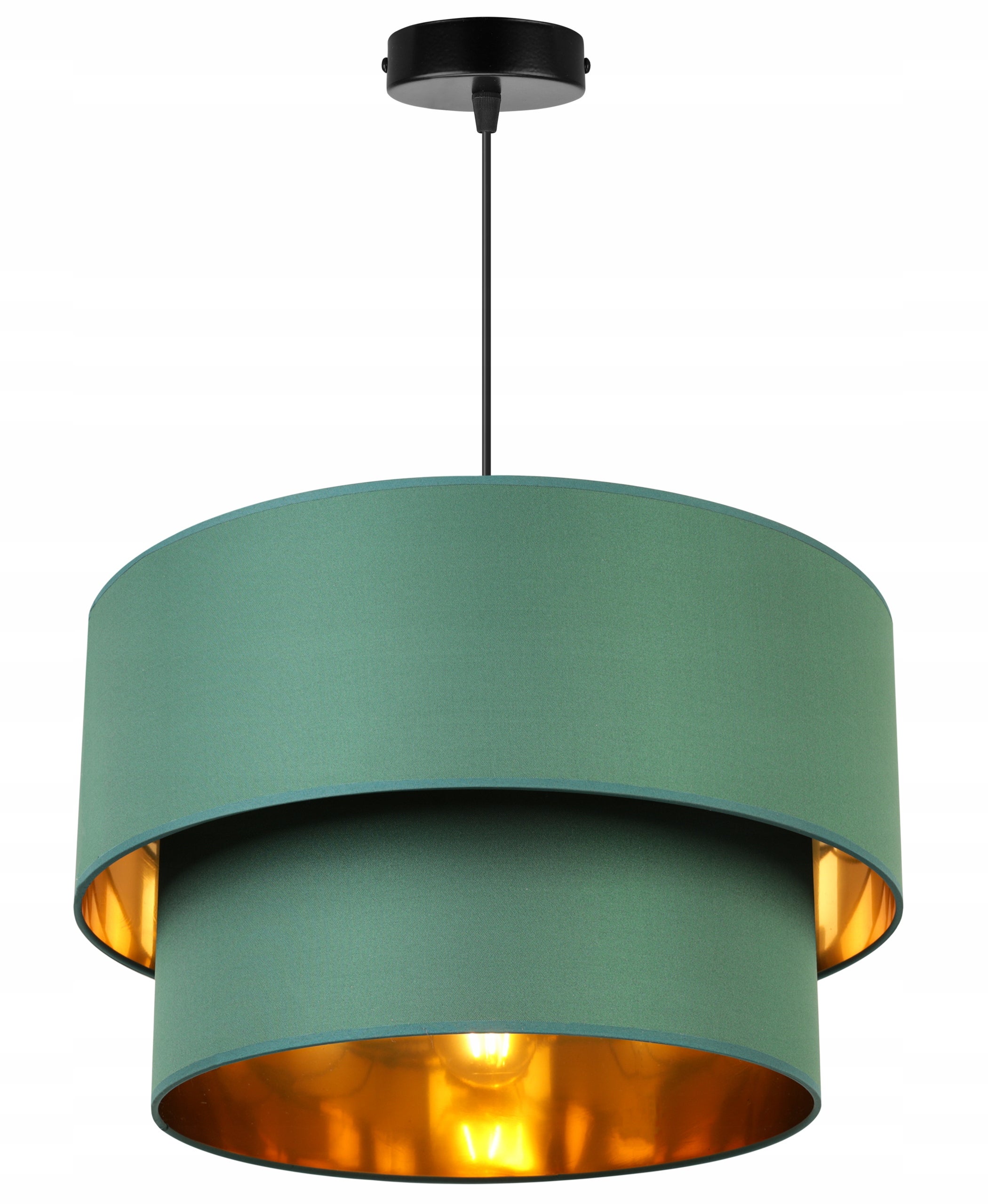 Lampa sufitowa wisząca Premium Duo modern 1xE27 abażur cylindryczny zielony Light Home LH
