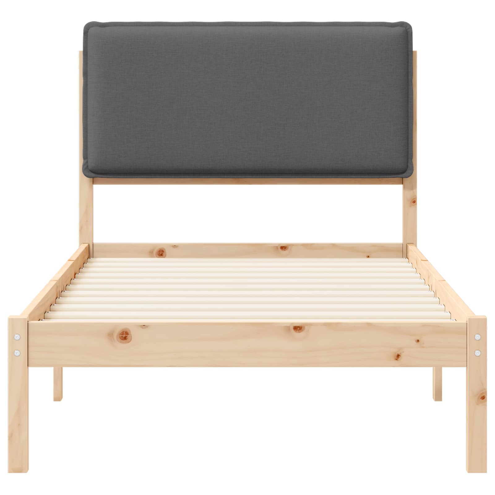 Cadre de lit avec tête de lit rembourrée gris foncé, 75 × 190 cm - 5