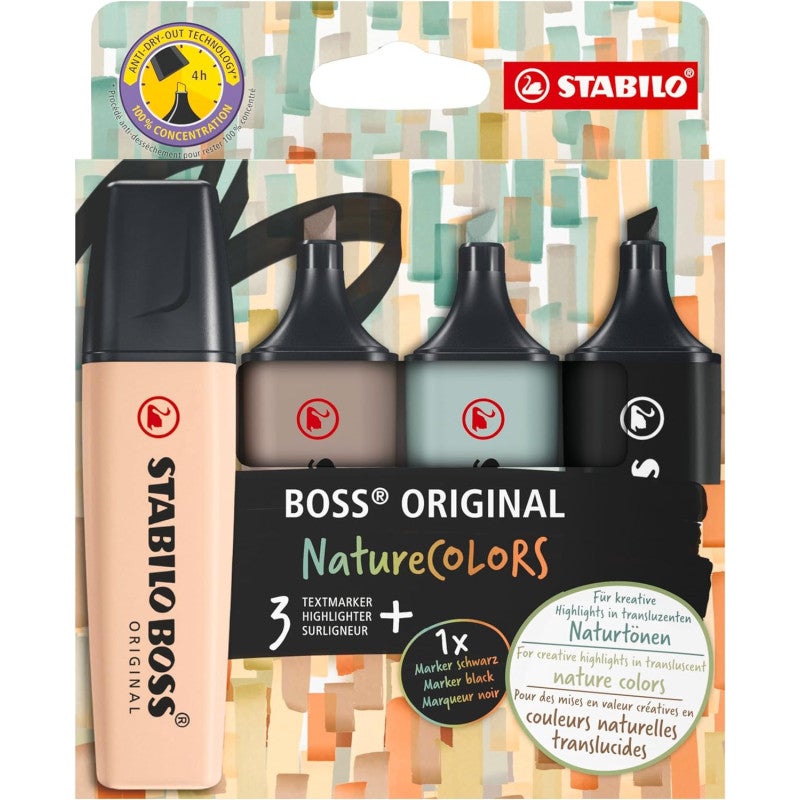 Stabilo Boss Naturecolors Pack de 4 Marqueurs - Trait entre 2 et 5 mm ...