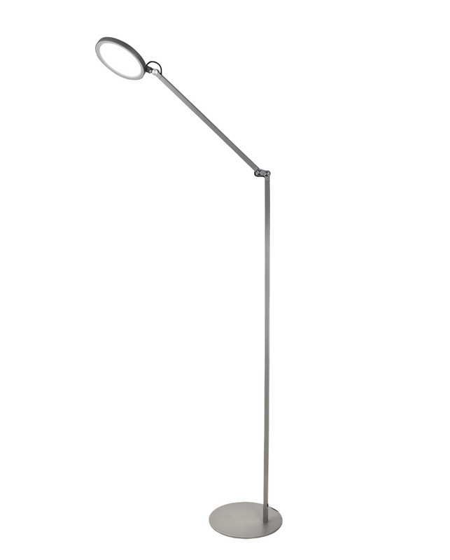 Regina - Regulowana lampa podłogowa LED z metalu, aluminium, wys. 135 cm, Fabas Luce - Zintegrowane światło LED 9W, CCT (3000K, 4000K, 5000K, 6000K)