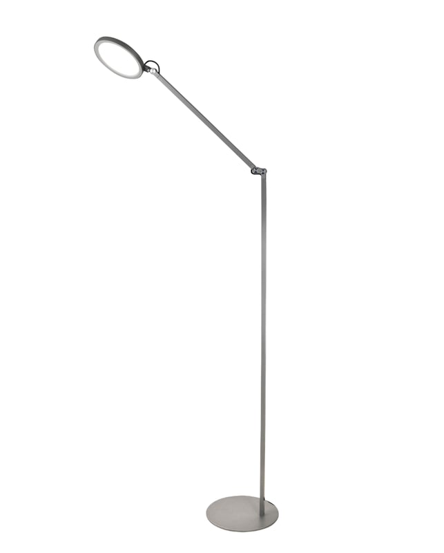 Regina - Regulowana lampa podłogowa LED z metalu, aluminium, wys. 135 cm, Fabas Luce - Zintegrowane światło LED 9W, CCT (3000K, 4000K, 5000K, 6000K)
