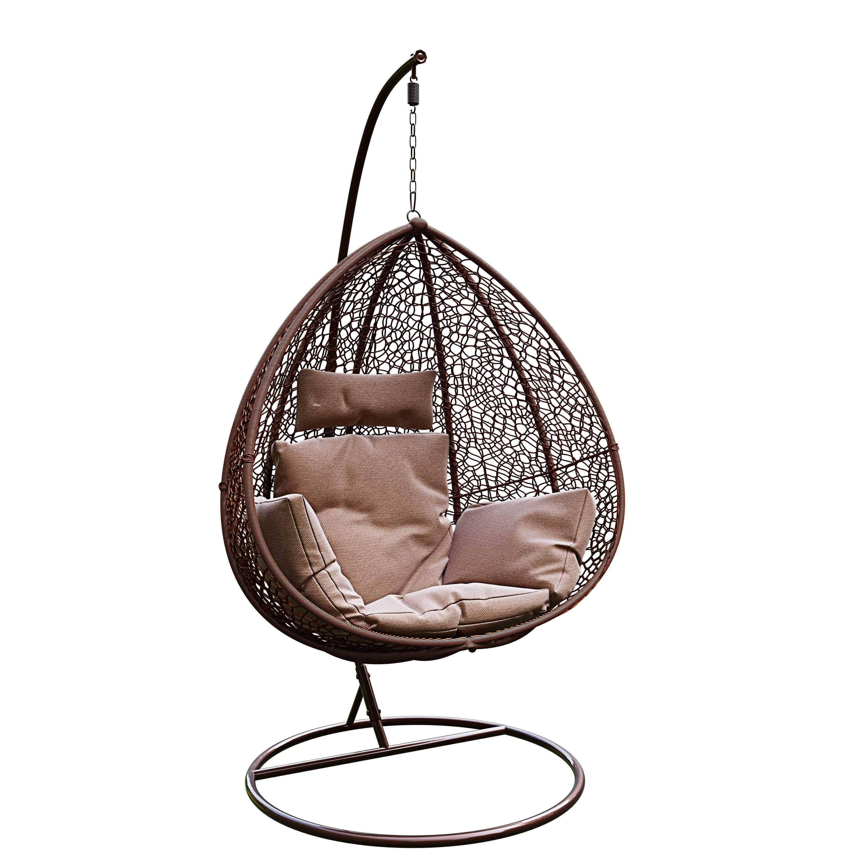 Sedia A Dondolo Poltrona Sospesa Pensile In Poly Rattan marrone