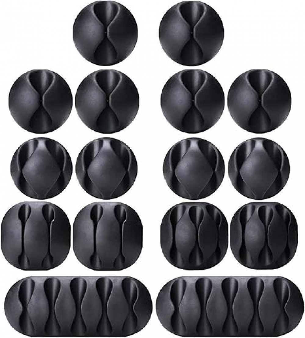 100 Fermacavi Adesivi Autoadesivi – Organizer Per Cavi USB, Computer E Luci Di Natale – Clip Raccoglifili In ABS (Nero, Bianco O Trasparente) - 2