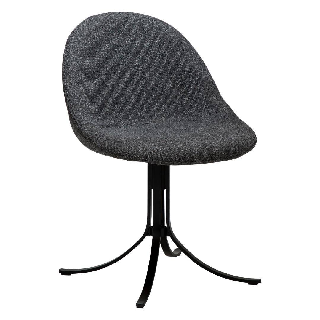 Dolo Dan-Form krzesło stołowe nogi obrotowe bouclé ciemnoszary.