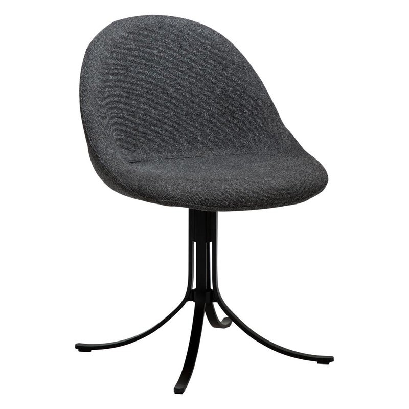 Dolo Dan-Form krzesło stołowe nogi obrotowe bouclé ciemnoszary.