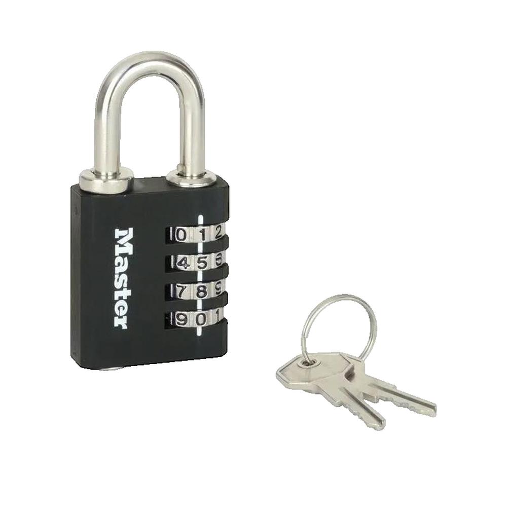 Kłódka szyfrowa Master Lock 4 cyfry stalowy pałąk czarna