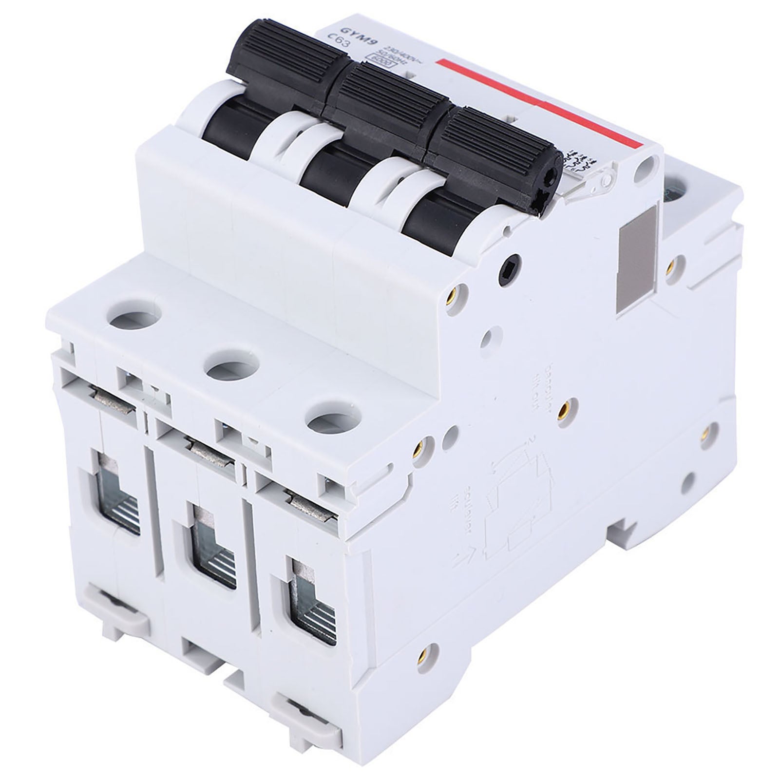 Interruttore automatico GYM9-C65 a 3 poli 400 V CA 50/60 Hz IP20, protezione dalle perdite (63 A) - 9