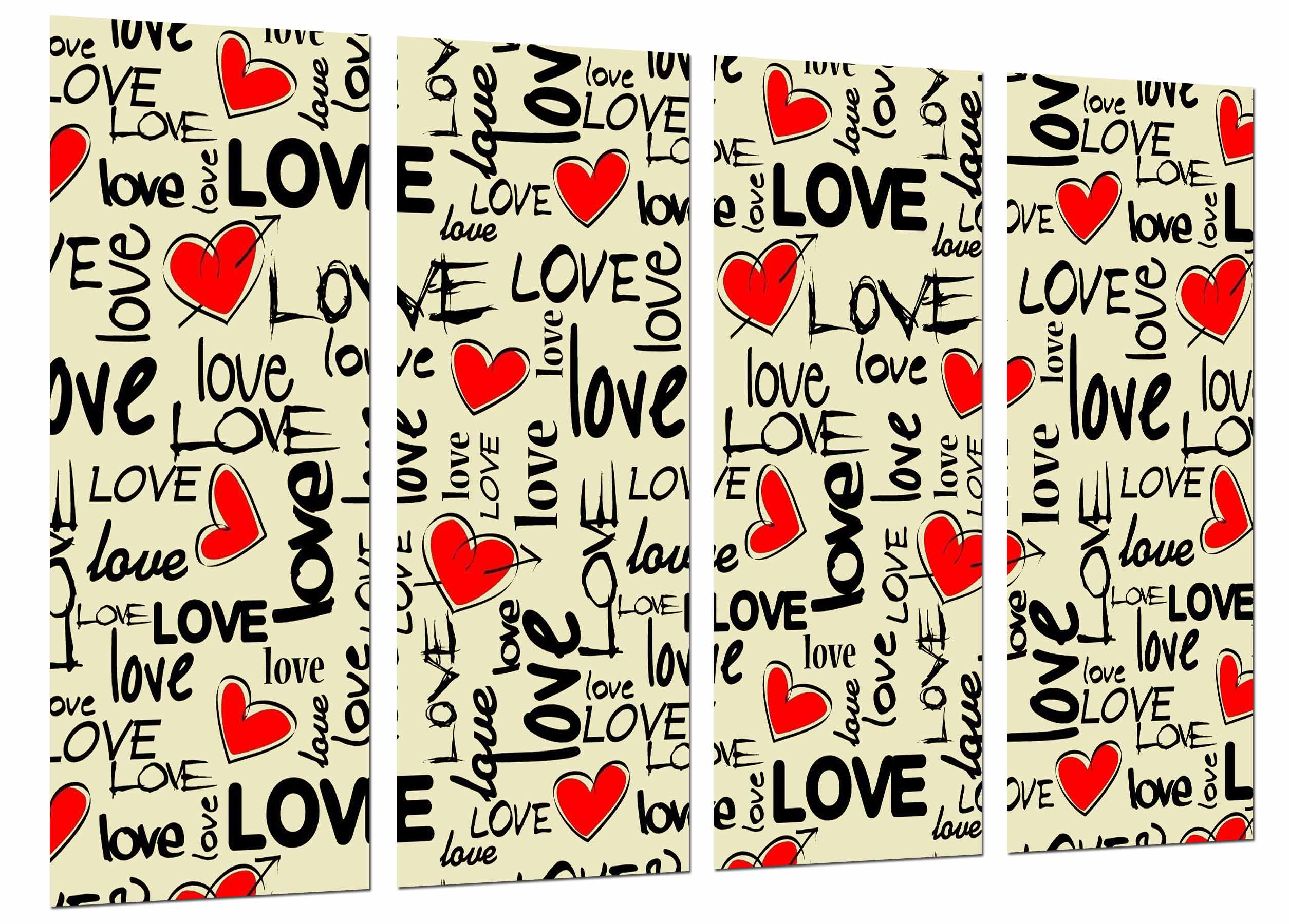 Palabra love, corazon amor, impresión fotográfica sobre madera, cuadro moderno decorativo