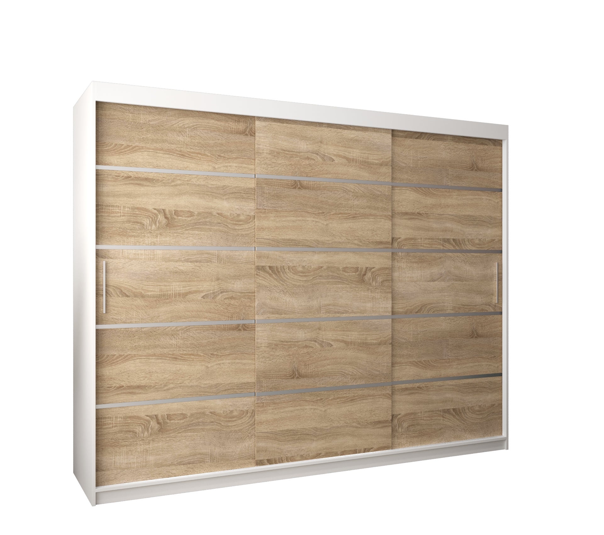 Szafa przesuwna garderoba Verona 1 250 x 62 x 200 cm Biały + Sonoma - Abiks Meble