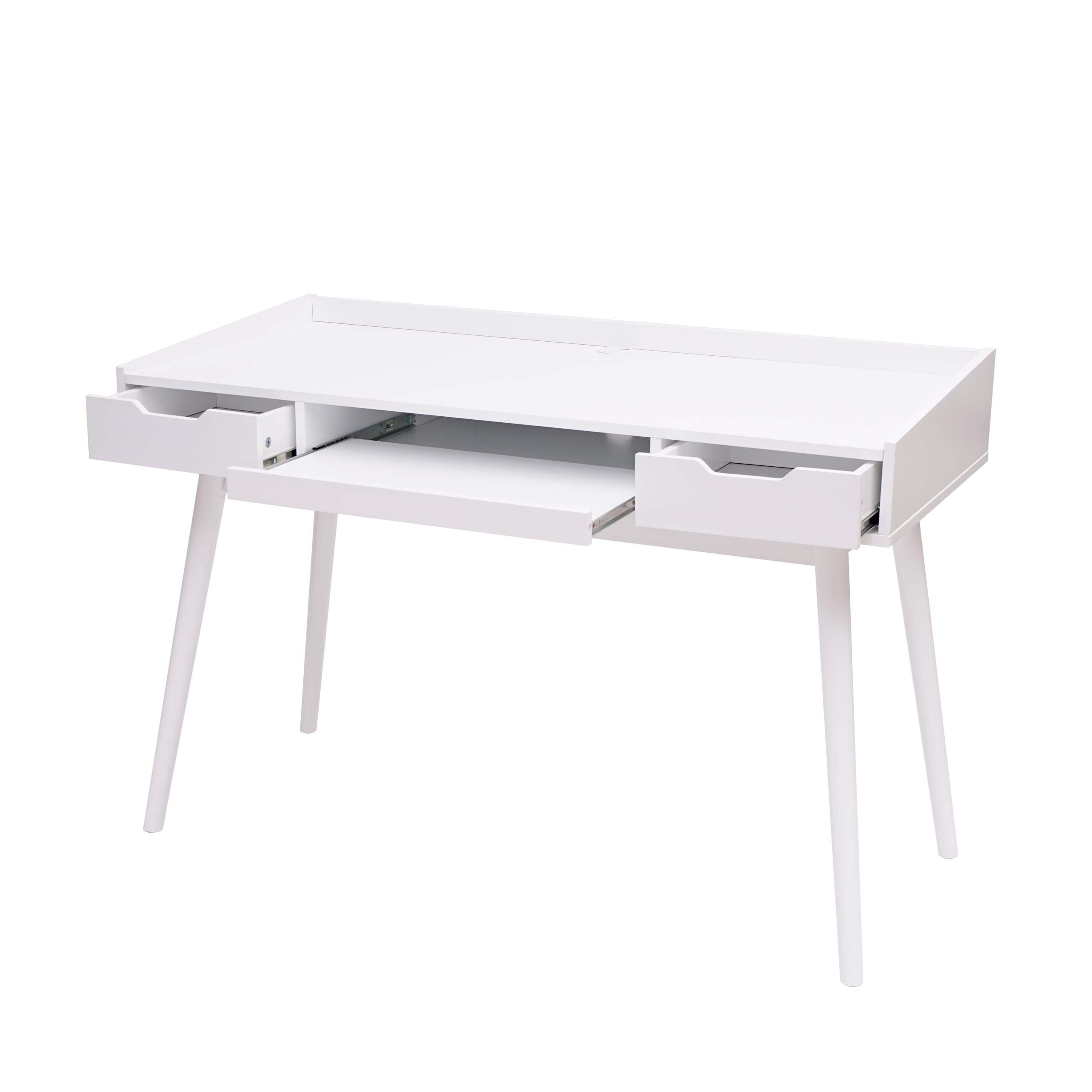 Biurko HWC-A70b, biurowe biurko komputerowe, MDF 120x55cm ~ biały