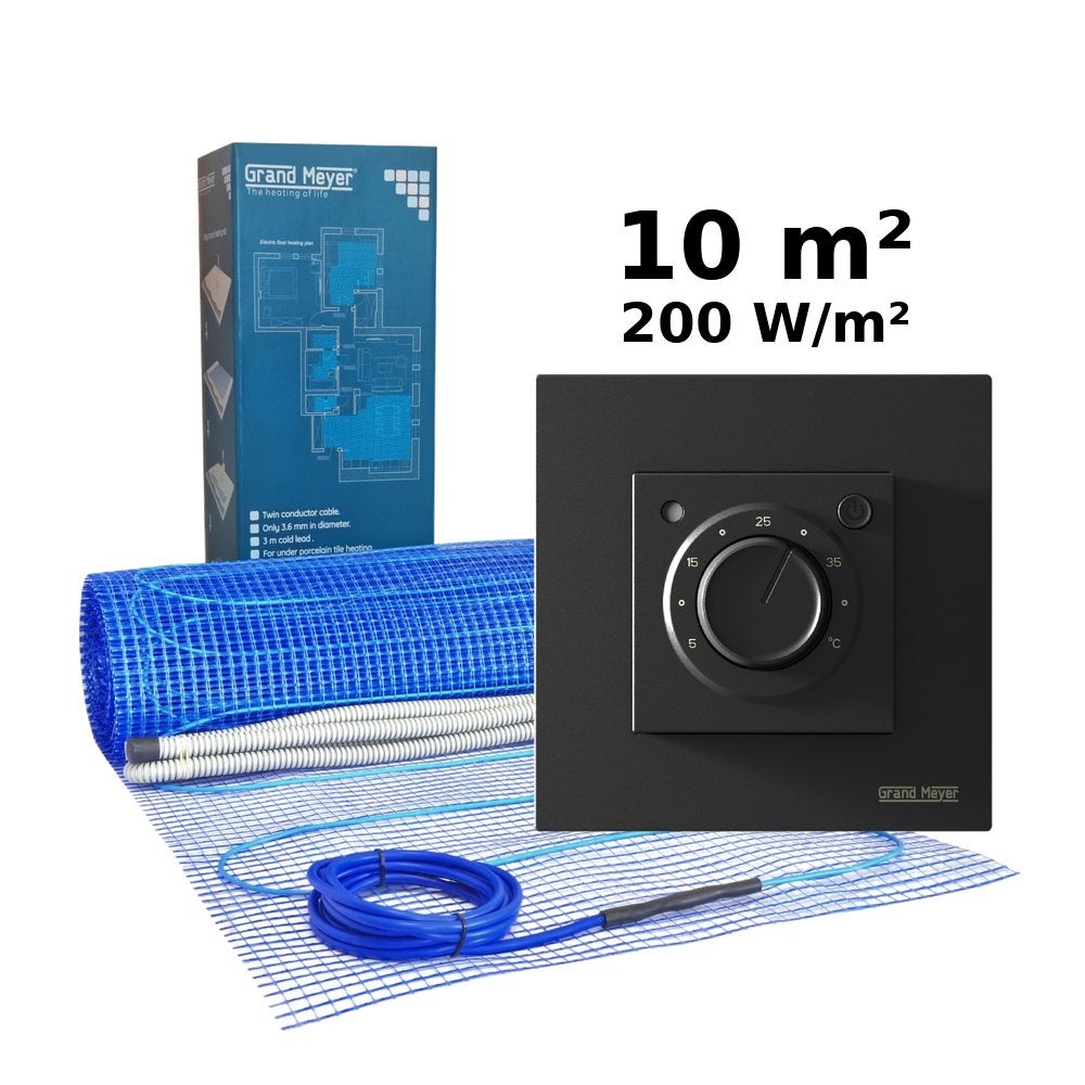 Zestaw do ogrzewania podłogowego 10 m², 200 W/m² + termostat MST-9n