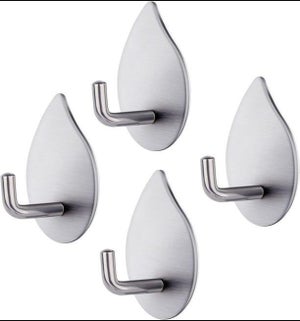 TRINGLE - EMBOUT TRINGLE,--Crochets Pour Tringle À Rideau Auto-adhésifs, 2 Pièces, Sans Clous