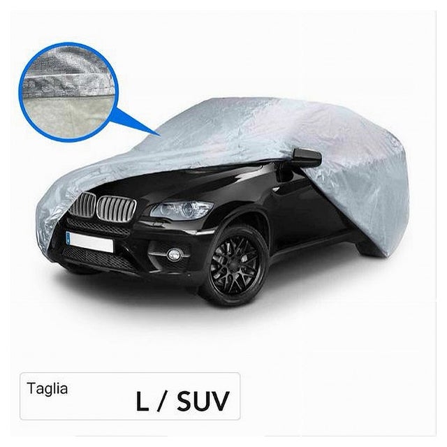 Telo Copriauto Impermeabile E Resistente Per SUV – 490x190x180 Cm, Protezione Da Pioggia, Neve, Polvere E Graffi, Con Strisce Riflettenti