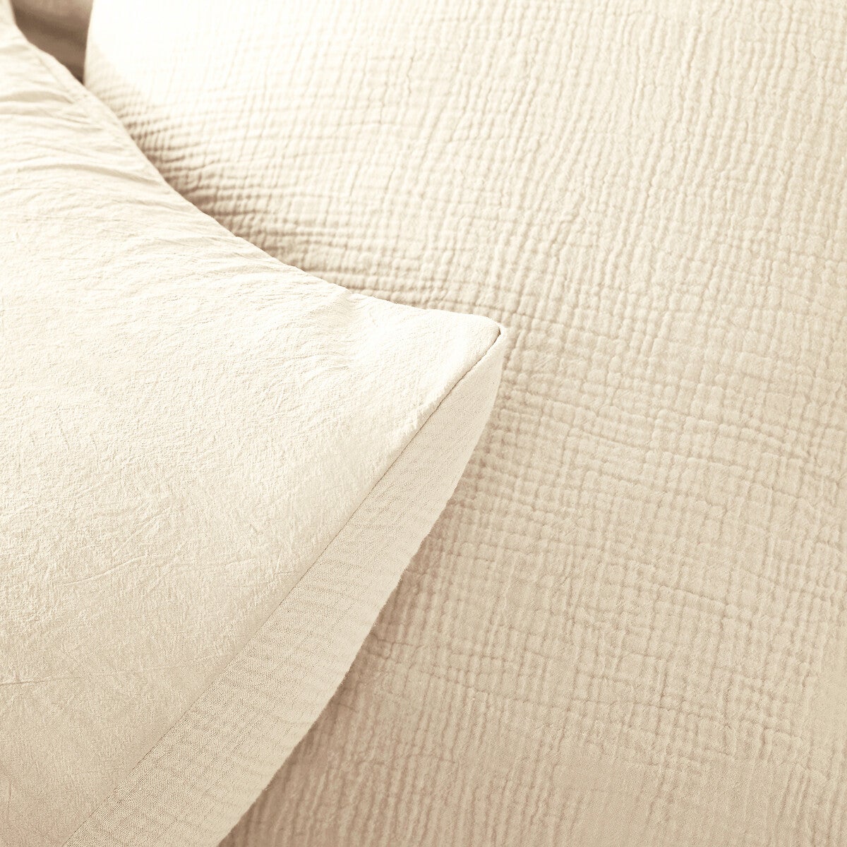 Housse de couette gaze de coton/coton lavé, Kumco - Craie - 240 x 220 cm - 4