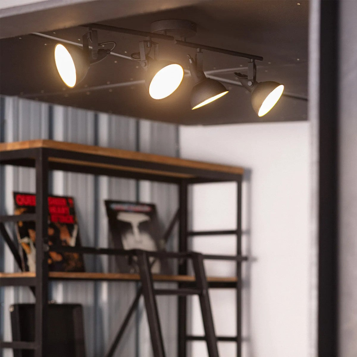 Lampa sufitowa wisząca Retro czarno-złota 4xE14x20W retro wym: 19 x 73 cm metal Abruzzo - 6