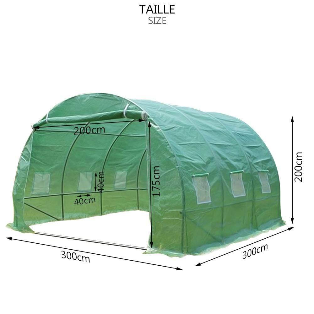 Serra da Giardino Tunnel, Serra per Orto, Piante Verde e Frutto, 3x3x2m 9m² - 8