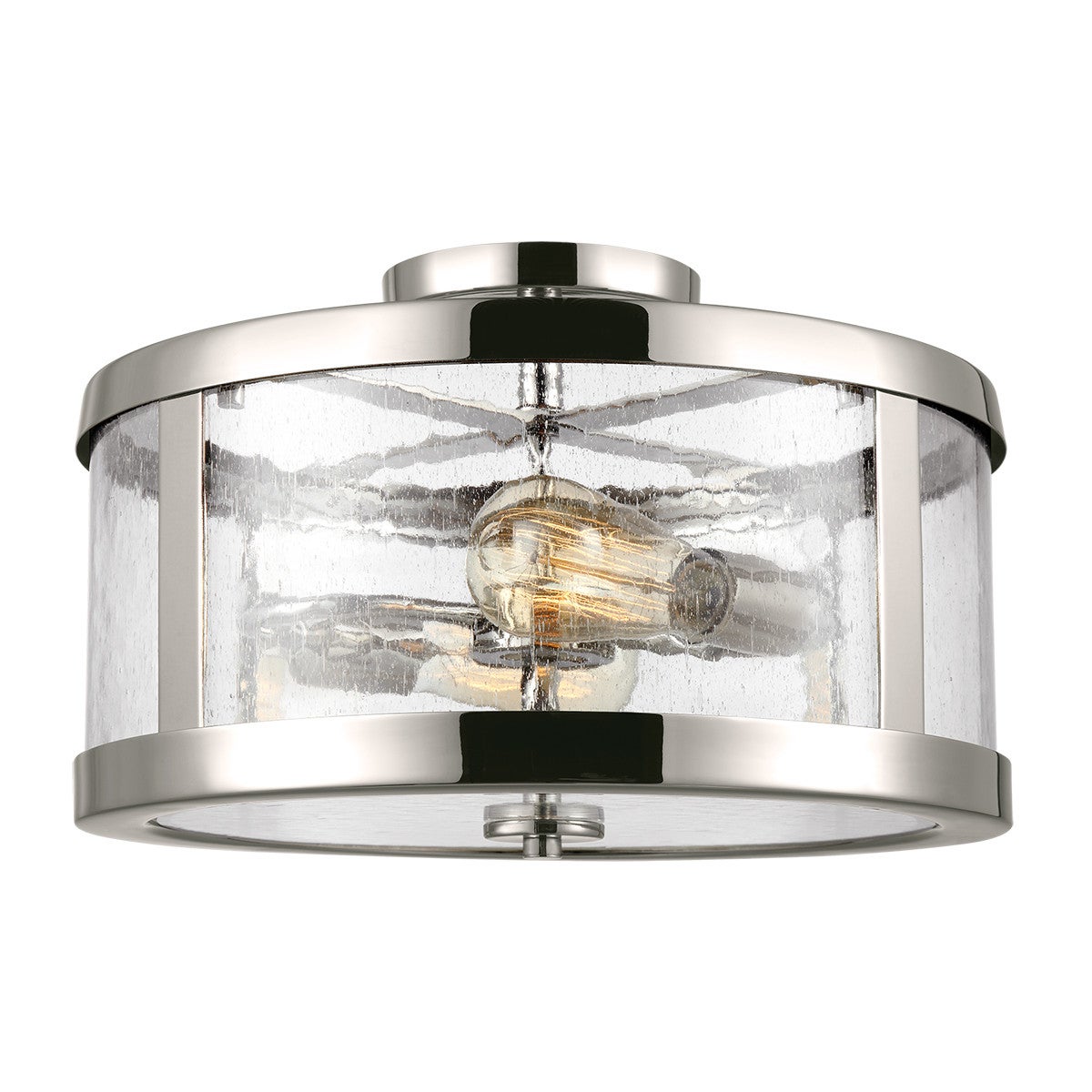 Plafonieră Feiss Harrow, 2xE27, 60W, nichel lustruit, sticlă și oțel, IP20, 38,1 cm