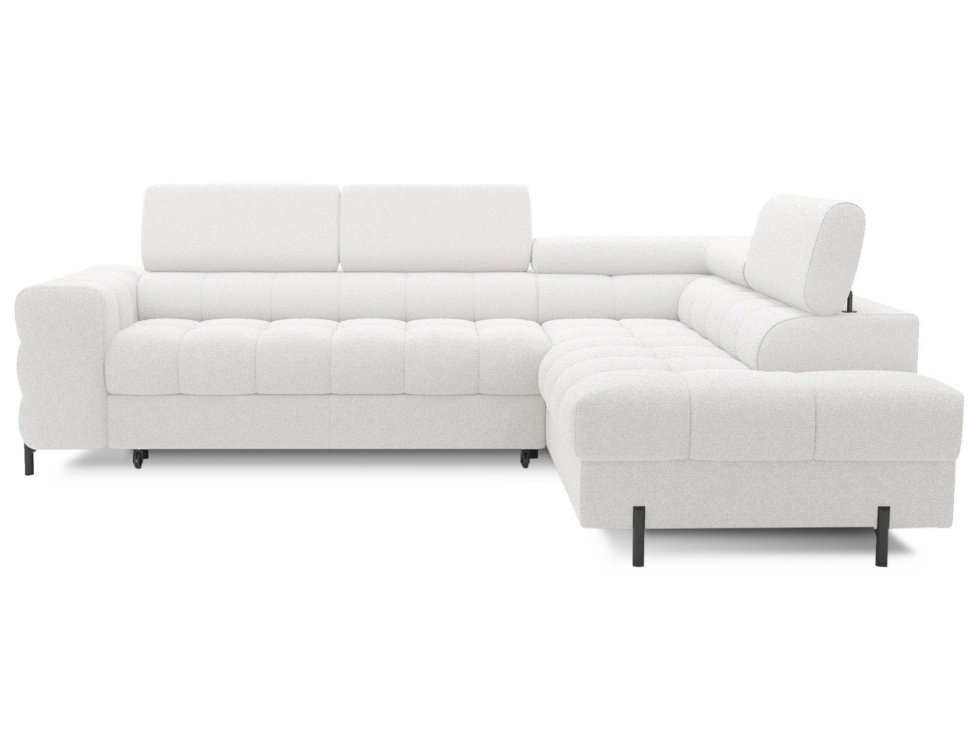 Canapé d'angle convertible en tissu appuis-tête réglables LUCCINO