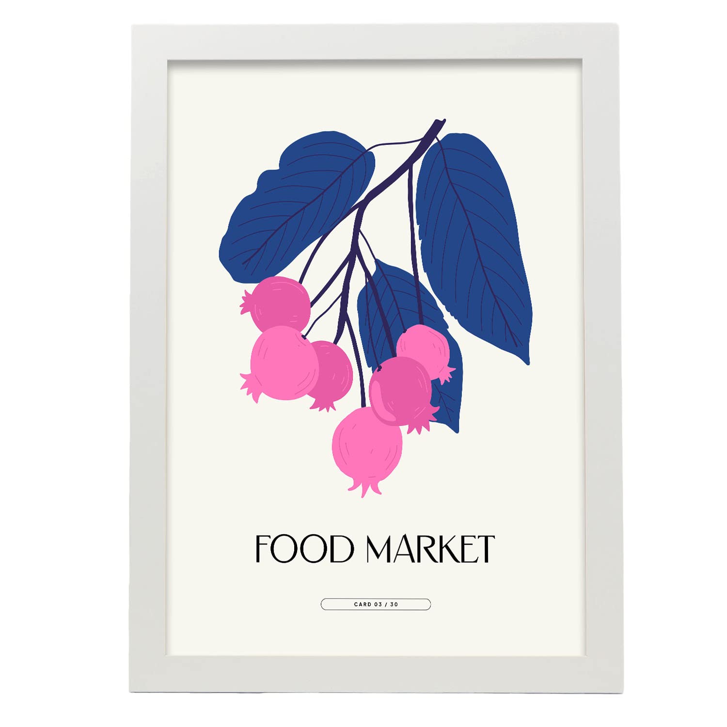 Nacnic póster pop art abstracto. granada ilustraciones artísticas modernas para la decoración de interiores. con marco blanco - a3